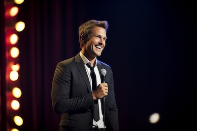 Professional presenter on stage